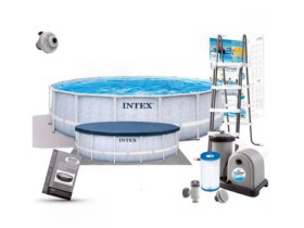 Басейн каркасний 26746 Intex 488*122см, 5 678 л/год,драбина,тент,підстилка