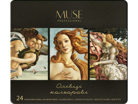 Олівці 24кол. круглі MUSE 101М-24 (6шт) Школярик