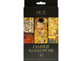 Олівці 36кол.тригранні MUSE + чинка107М-36 (4шт) Школярик