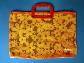 Папка С/33 А4 сілікон з ручкою НЕОН квіти (2/120)