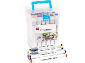 Набір скетч-маркерів, 36 кольорів, H820-36, у пластиковому боксі