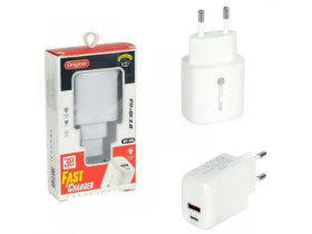 Адаптер з підтримкою швидкої зарядки PD + QC 3.0 USB та Type-C 20W KF-06