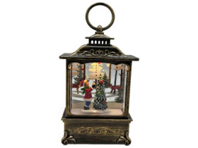 Ліхтар новорічний світлодіодний LED ZF-091-D-4 "3D: Хлопчик біля ялинки", 13×8×3,2 см