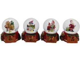 Сувенір SK-114-45 "Снігова куля 45 мм - Дід Мороз, Сніговик на каміні"