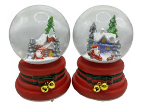 Сувенір світлодіодний з музикою E-32-80 "Снігова куля 80 мм - Будиночок Діда Мороза"