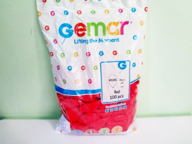 Кульки повітряні пастельні, червоні, серія G90, №045, розмір 10×26 см, 100 штук