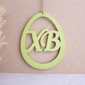 Підвіска 9088-3 писанка 23 см салатова із візерунком ХВ