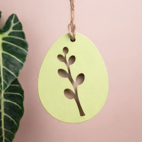 Підвіска 9087-1 писанка 15 см салатова із вербовою гілкою