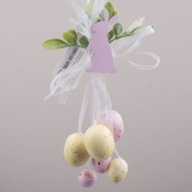 Підвісна композиція 8424-2 яйця рожеві+жовті