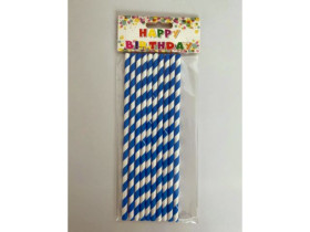 Соломинки паперові для напоїв "Синьо-біла спіраль" (10 шт./уп.)