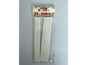 Соломинки паперові для напоїв "Білі" (10 шт./уп.)