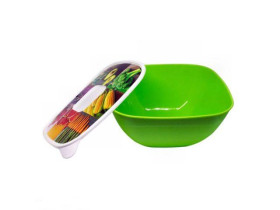 Набір салатників з кришками та малюнком, 0,5 + 1,5 + 2,5 л, арт. БП-476 (225×225×105 мм)