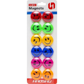 Магніт 3012 Смайлик 12шт діаметр 3см (1уп)