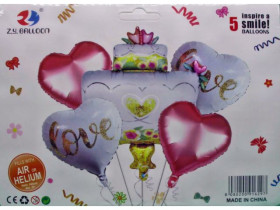 Кулі фольговані, набір 5 шт., арт. 1212-4 (10 шт.)